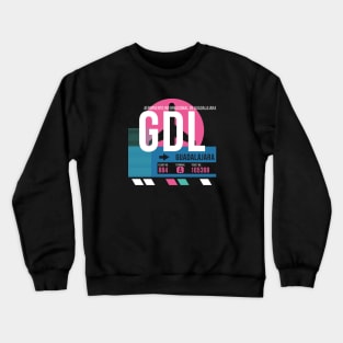 Guadalajara (GDL) Airport // Sunset Baggage Tag Crewneck Sweatshirt